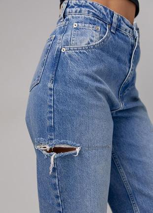 Женские джинсы с декоративными разрезами на бедрах, джинсы с размером на бедрах9 фото