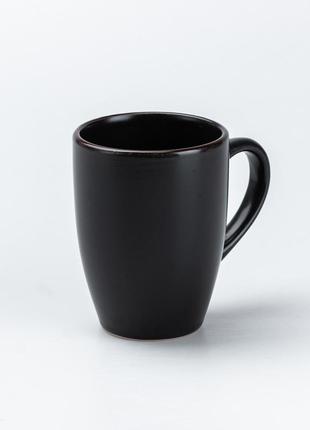 Столовый сервиз на 4 персоны керамический • чашки 400 мл черный `gr`2 фото