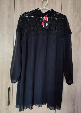 Нова чорна шифонова платтячко платье сукня розмір 48-501 фото