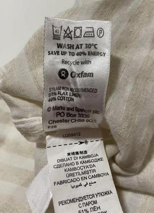 Лён мужская тенниска xxl 3xl xxl льняная льна спенсер marks & spencer3 фото