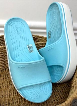 Женские кроксы crocs crocband platform slide ice лидер продаж все размеры в наличии