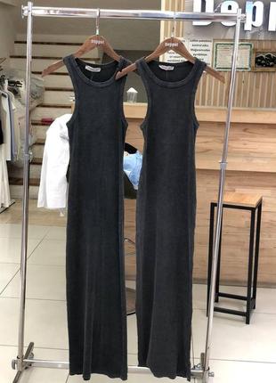 Довгий сарафан варьонка рубчик довга сукня рубчик по фігурі7 фото