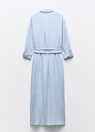 Плаття-сорочка середньої довжини з льоном4 фото