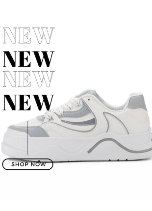 Біло-сіри кросівки на платформі1 фото