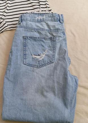 Рвані джинси, джинси з потертостями, мом джинси8 фото