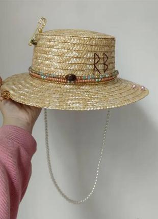 Жіночий соломʼяний капелюх ruslan baginskiy шляпа
