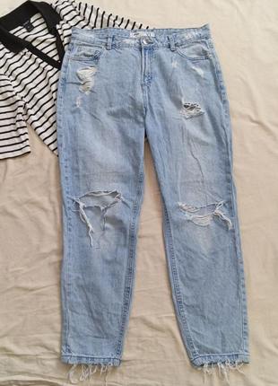 Рвані джинси, джинси з потертостями, мом джинси9 фото