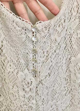 Вінтажна мережива подовжена блуза бохо хіпі з розкльошеними рукавами y2k8 фото