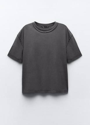 Оверсайз футболка с швами zara