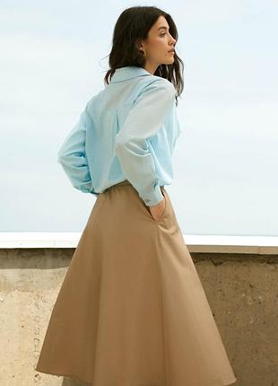 Коричнева спідниця міді 3