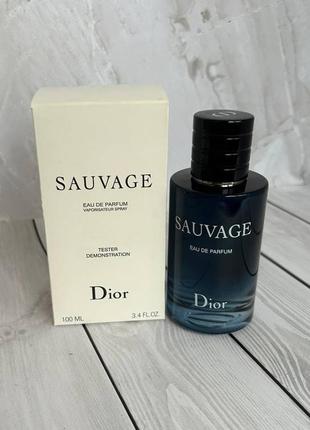 Тестер 100 мл christian dior sauvage 100ml парфюмированная вода кристиан диор саваж мужские духи