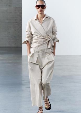 Сорочка zw collection із заходом і зав'язками