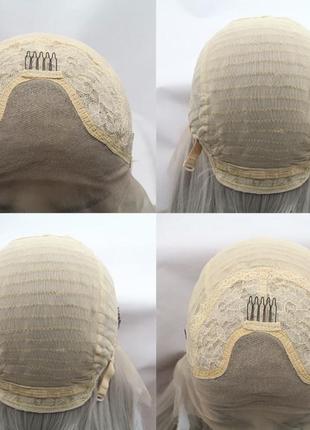 Парик на сетке, волнистый блонд, термоволосы