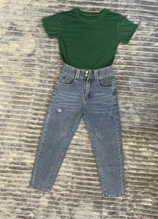 Комплект джинси мом + футболка4 фото