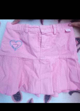 Детская юбка ламбада юпка теннисная юбка на кокетке юпочка короткая юбочка с оборкой розовая юбочка