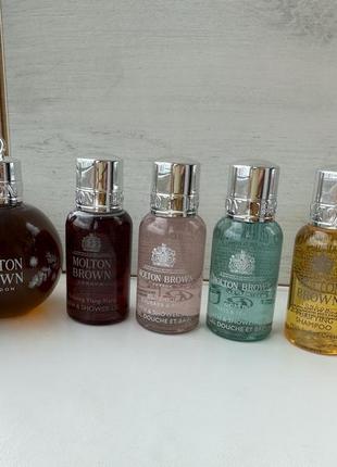 Набор гелей + шампунь от английского бренда molton brown 30ml