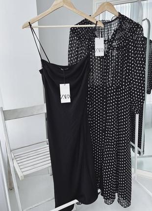 Дуже гарне шифонове плаття в горошок zara, р.xs5 фото
