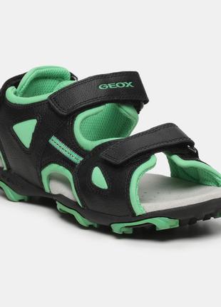 Geox сандали j sand fresh black/lime 32р в наличии,