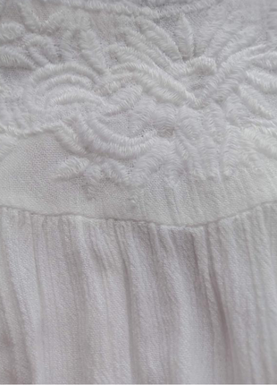 Белая вышиванка гладью, белая вышивка, вышиванка с открытыми плечами, свободная вышиванка, белая блузка с открытыми плечами8 фото