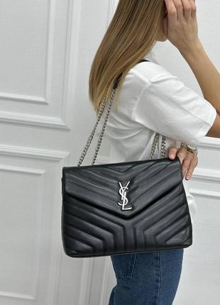 Чорна сумка в стилі ysl lou lou