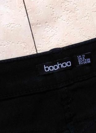Брендовые черные джинсы скинни с высокой талией boohoo, 10 размер.3 фото