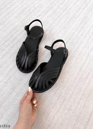Premium! женские кожаные черные босоножки на каблуке летние натуральная кожа лето10 фото