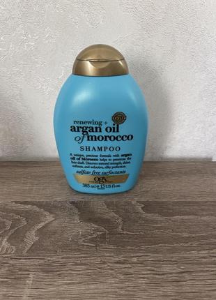 Шампунь для волосся ogx renewing + argan oil of morocco shampoo відновлювальний, з аргановою олією марокко, 385 мл