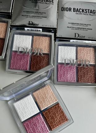 Палітра хайлайтерів dior backstage glow face palette highlight&blush 001 universal