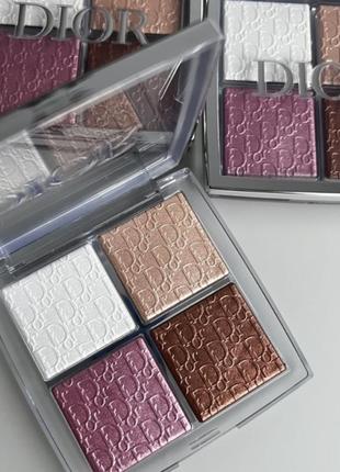 Палитра хайлайтеров dior backstage glow face palette highlight&blush 001 universal