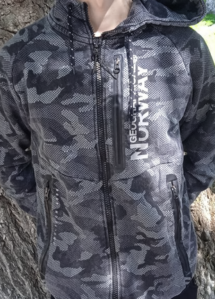 Білий зіп худі geographical norway gocamo l