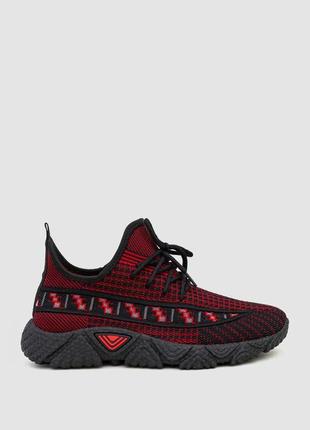 Кросівки чоловічі текстиль, колір червоно-чорний, 243ru310-2