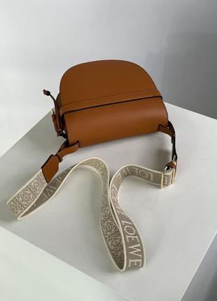 Сумка loewe gate small leather and jacquard shoulder bag brown3 фото