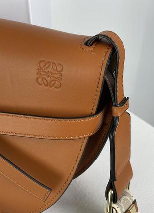 Сумка loewe gate small leather and jacquard shoulder bag brown4 фото