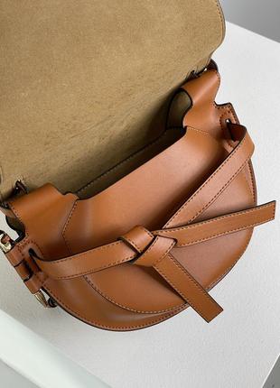 Сумка loewe gate small leather and jacquard shoulder bag brown6 фото