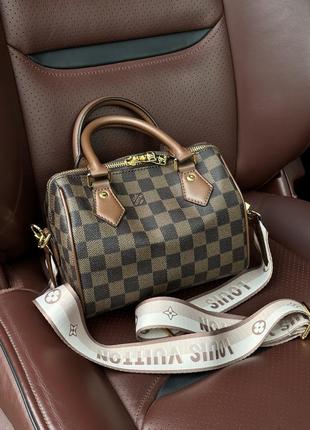 Женская сумка в стиле louis vuitton speedy nano brown/chess premium.8 фото