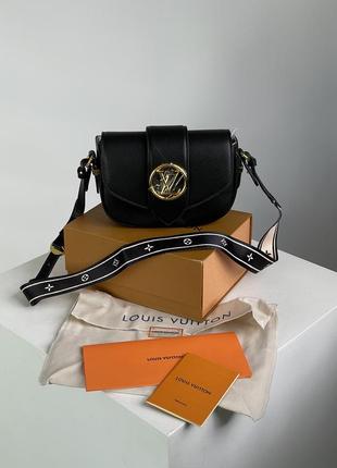 Женская сумка в стиле louis vuitton pont 9 soft pm black leather premium.1 фото