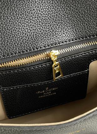Женская сумка в стиле louis vuitton pont 9 soft pm black leather premium.6 фото