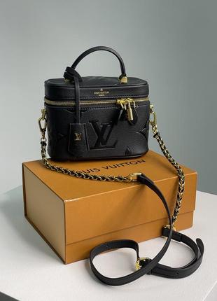 Женская сумка в стиле louis vuitton vanity pm bag monogram black/gold premium.