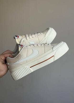 Nike court legacy beige white4 фото