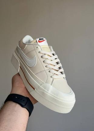 Nike court legacy beige white2 фото