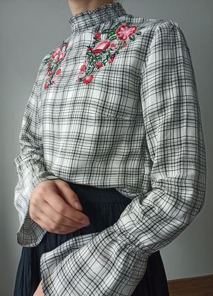 Блуза с вышивкой, размер xs-s