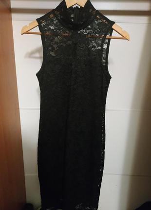 Сукня чорна з мереживом vero moda
