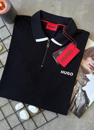 Чоловіче чорне поло hugo boss люкс якості™️