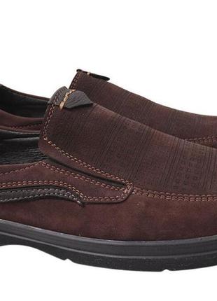 Туфлі чоловічі з натуральної шкіри (нубук), на низькому ходу, колір кабір, vadrus, 41