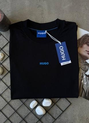 Чоловіча чорна футболка hugo boss люкс якості™️