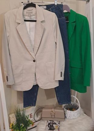 Прямой блейзер  пиджак модель с воротником, на контрасных пуговицах  с карманами и на атласной  подкладкe.  коллекция бренда h&м3 фото