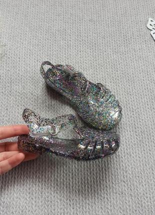 Детские резиновые босоножки 21 размер силиконовые прозрачные сандалии для девочки