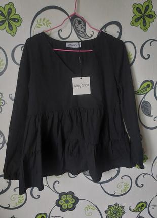 Черная блуза хлопок 8 размер 42 размер ebby andi
