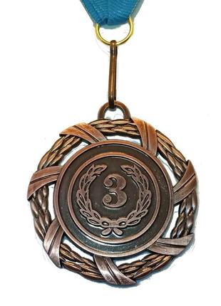 Медаль спортивна 5 см зі стрічкою за ііі місце j25-07b
