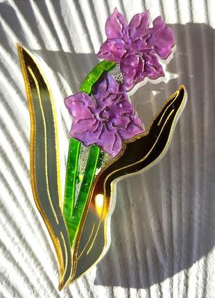 Брошь из акрила нарцисс 6,5 см, цветок10 фото